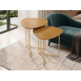 Mesa Lateral Lírios Orgânica Cedro Dourado