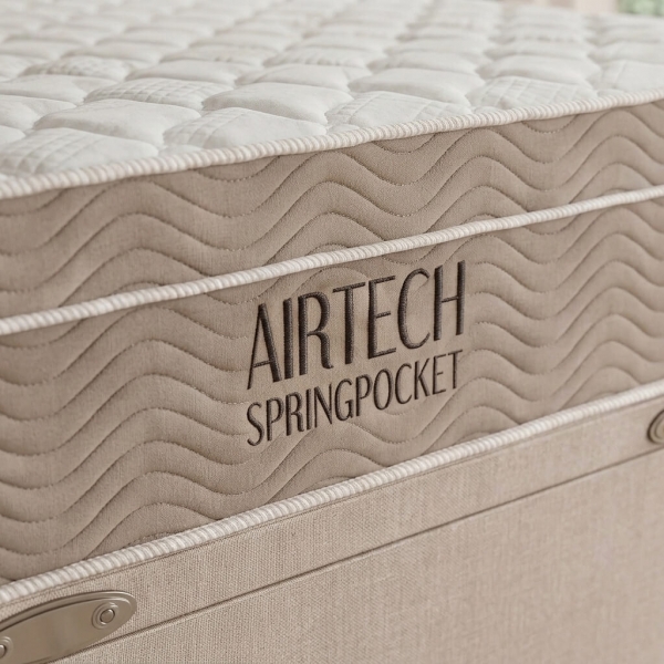Conjunto Cama Box Baú Casal Colchão Springpocket - Bege