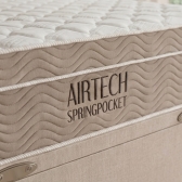 Conjunto Cama Box Baú Casal Colchão Springpocket - Bege