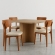 Conjunto Mesa Jantar Bosque 90x90 Nogal 4 Cadeiras
