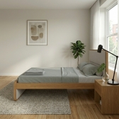 Cama de Casal Moderni 1,51m Amêndoa Off White