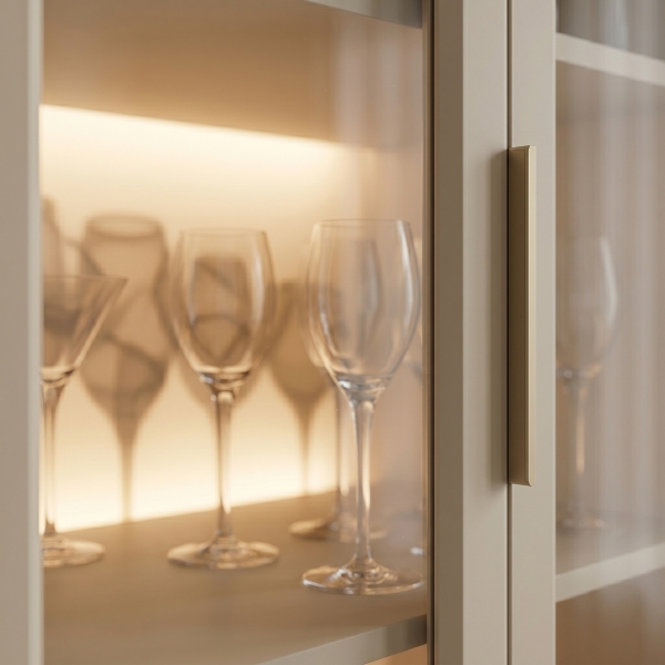 Cristaleira Palma 2 Portas com Vidro com LED