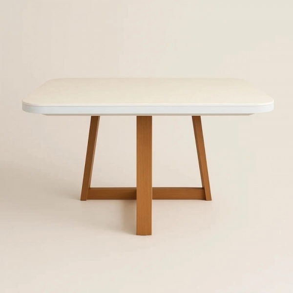 Conjunto Mesa Jantar Coimbra 160x80 Off White 6 Cadeiras