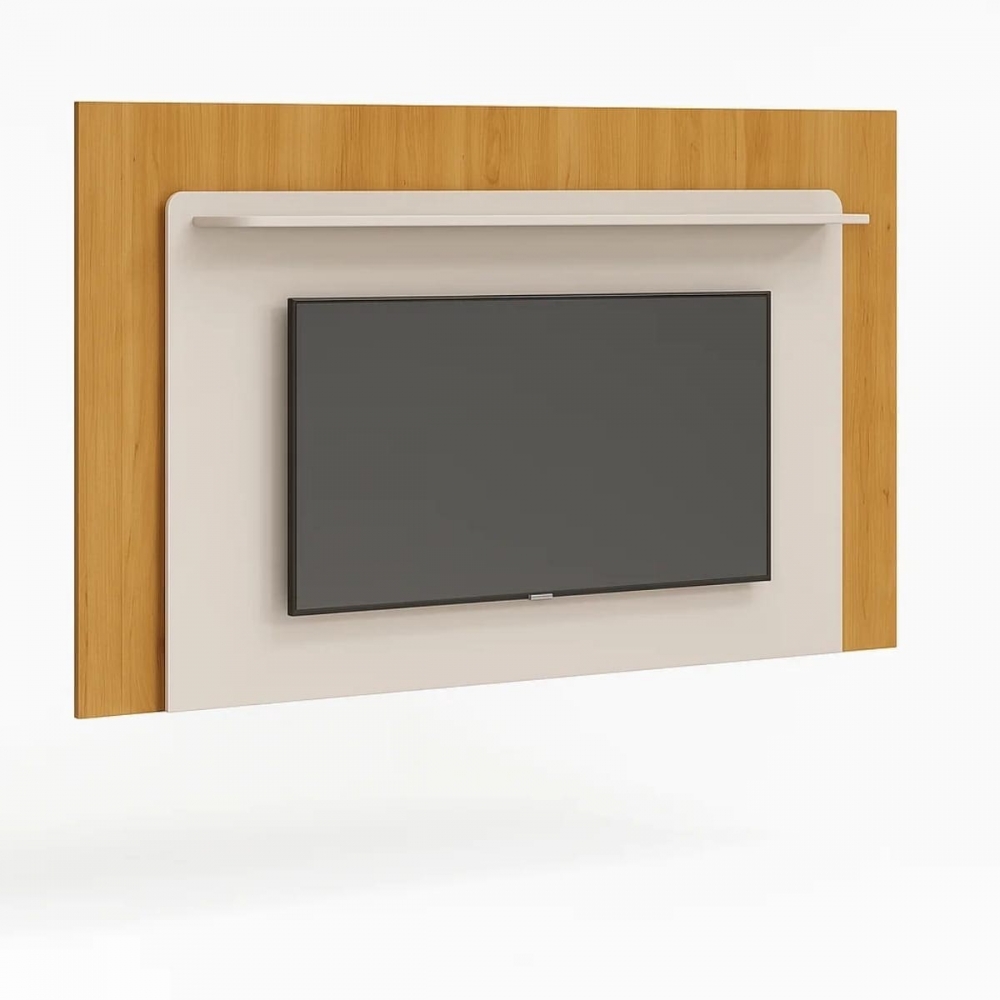 Painel para TV com Iluminação LED Begonia - Off White/Nature