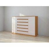 Cômoda 2 Portas 7 Gavetas Bari 1,73m Amêndoa/Off White