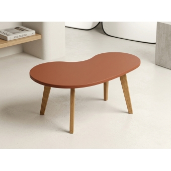 Mesa de Centro Orgânica em Formato de Feijão Retrô