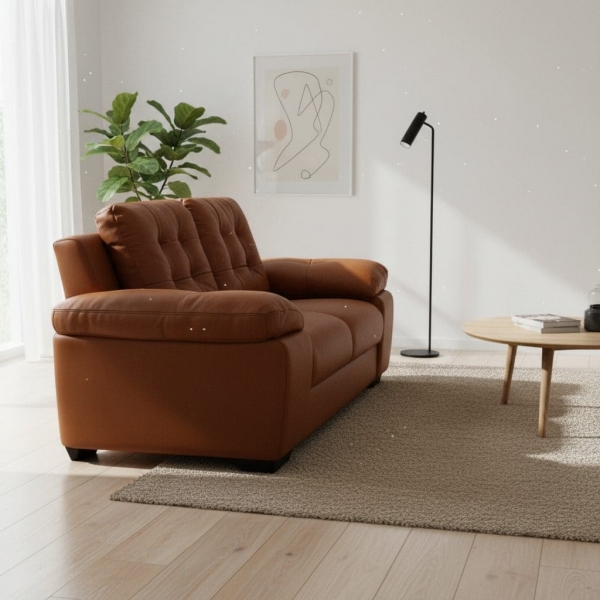 Sofá 2 Lugares Pitsburgo 1.57m Espuma D33 e Molas S - Terracota