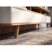 Conjunto Sala de Estar Trevo Begônia Nature Vezzo Móveis