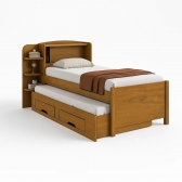 Cama Solteiro Denver Plus com Auxiliar e 2 Gavetas - Cinamomo