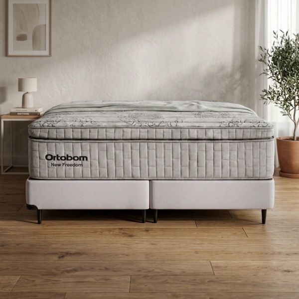 Conjunto Cama Box Queen New Freedom Branco
