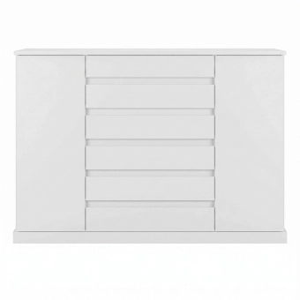 Cômoda Bari 2 Portas 7 Gavetas Branco