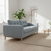 Sofá Zeus Bipartido 3 Lugares 2.40m com Molas Pocket - Cinza