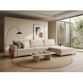 Sofá 2.15m Tesla Living com Chaise Linho