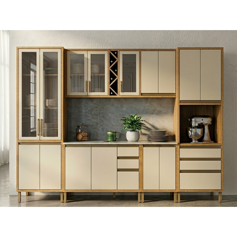 Cozinha Andira 6 Peças 340x230 Amêndoa/Off White