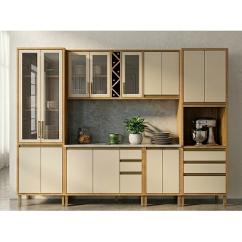 Cozinha Andira 6 Peças 340x230 Amêndoa/Off White