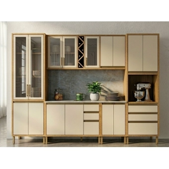 Cozinha Andira 6 Peças 340x230 Amêndoa/Off White