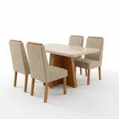 Conjunto Mesa Porto 120x80 Off White 4 Cad