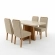 Conjunto Mesa Porto 120x80 Off White 4 Cad