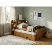Cama Solteiro Denver Plus com Auxiliar e 2 Gavetas - Cinamomo