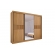 Guarda-Roupa Casal Las Vegas 3 Portas de Correr e 6 Gavetas - Cinamomo com Off White ou Cinamomo