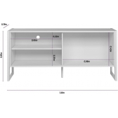 Rack Leon 1.40m MDF/MDP Porta Frisada para TV até 55 - Nature/Off White