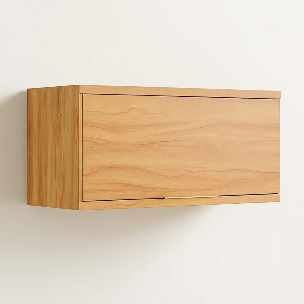 Armário Aéreo de Cozinha Pandora 80cm Porta Basculante MDF - Amêndoa