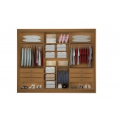 Guarda-Roupa Casal Las Vegas 3 Portas de Correr e 6 Gavetas - Cinamomo com Off White ou Cinamomo
