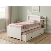Cama Solteiro Denver Plus com Auxiliar e 2 Gavetas - Branco