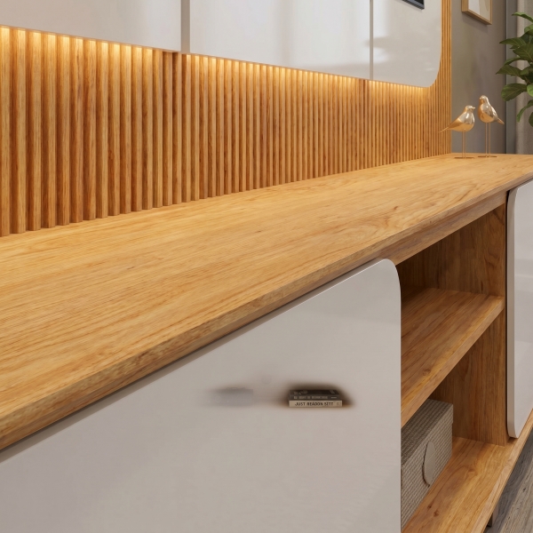 Home Oliver com LED 1,92m Cedro/Bali e Citrino