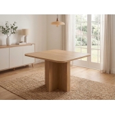 Conjunto Mesa Jantar Bosque 90x90 Nogal 4 Cadeiras