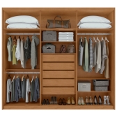 Guarda-Roupa Casal Sollo 6 Portas e 5 Gavetas - Amêndoa/Off White