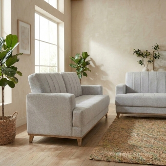 Conjunto Sofá 3 e 2 Lugares Roma Linho Trento