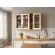 Armário Aéreo de Cozinha Andira 1.20m com Porta Vidro Reflecta - Amêndoa/Off White