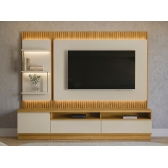 Rack com Painel Baeza 1.80m LED Tauari/Off White