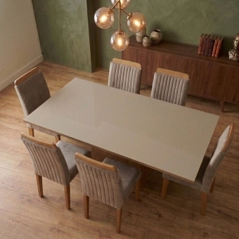Mesa de jantar com 6 Cadeiras Diamante 100% MDF