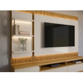 Rack com Painel Baeza 1.80m LED Tauari/Off White
