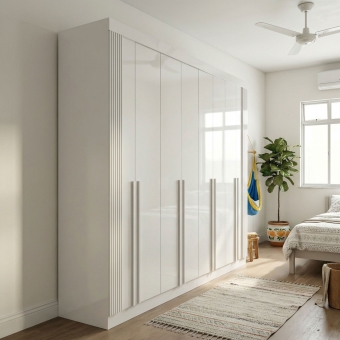 Guarda-Roupa Casal Ripado Boston 8 Portas 8 Gavetas 100% MDF