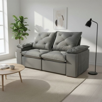 Sofá Retrátil e Reclinável Grécia com Pillow Top