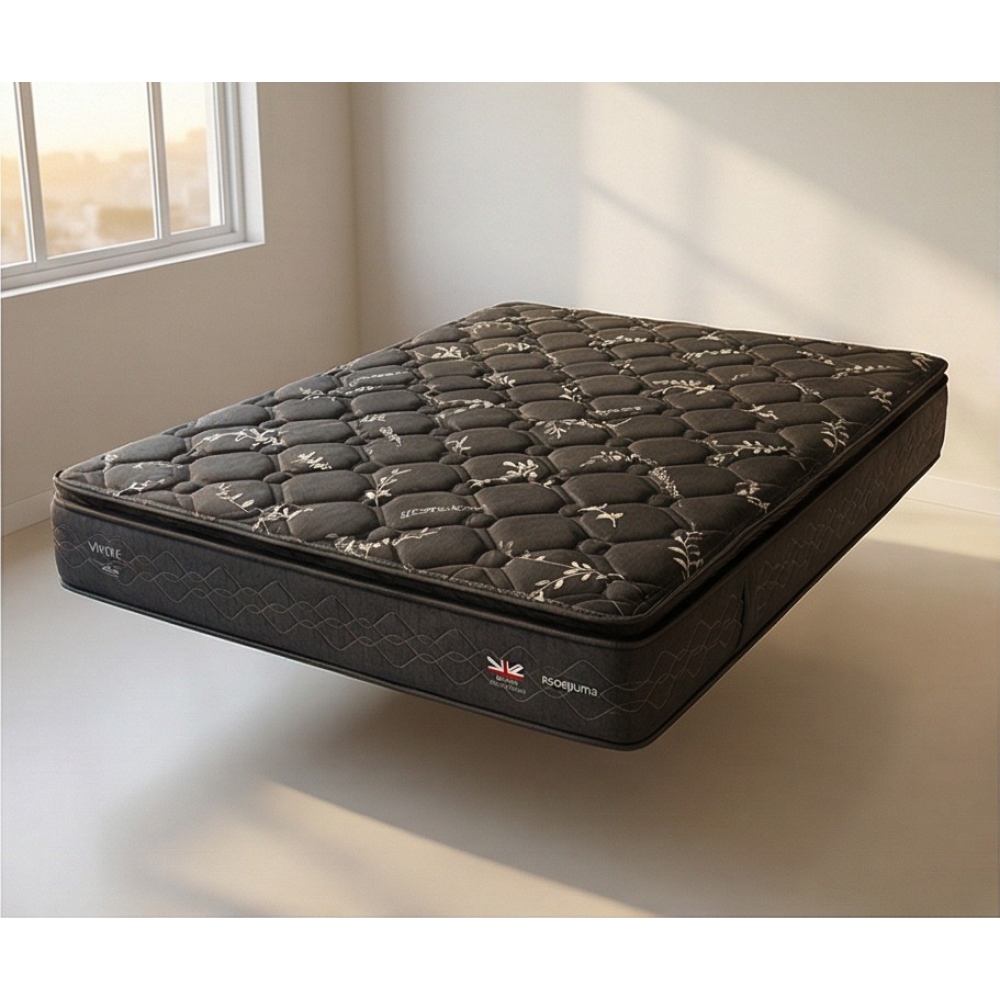 Colchão Casal de Molas Maxspring com Pillow Top Melbourne - Preto