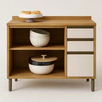 Balcão de Cozinha 1.20m 2 Portas 3 Gavetas Andira