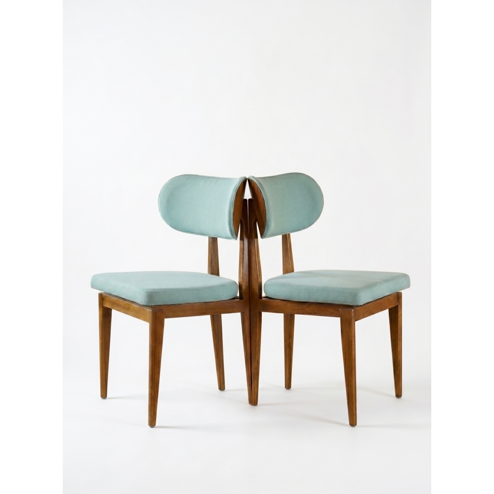 Conjunto com 2 Cadeiras em Madeira Maciça Estofadas Camelia
