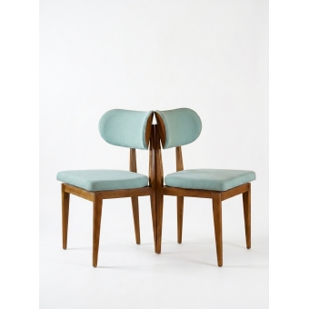 Conjunto com 2 Cadeiras em Madeira Maciça Estofadas Camelia