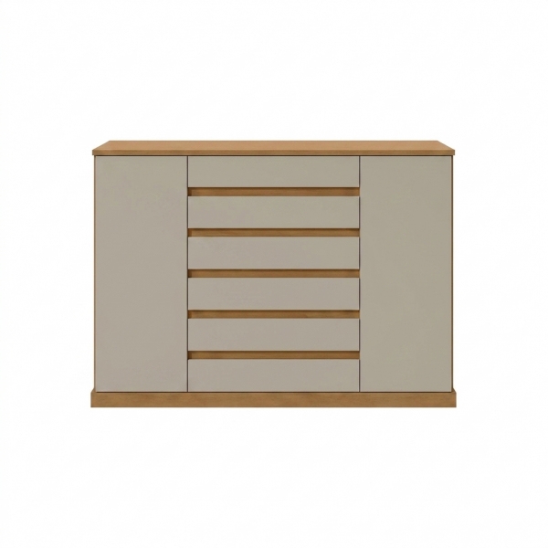 Cômoda 2 Portas 7 Gavetas Bari  Branco Safira