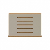 Cômoda 2 Portas 7 Gavetas Bari  Branco Safira