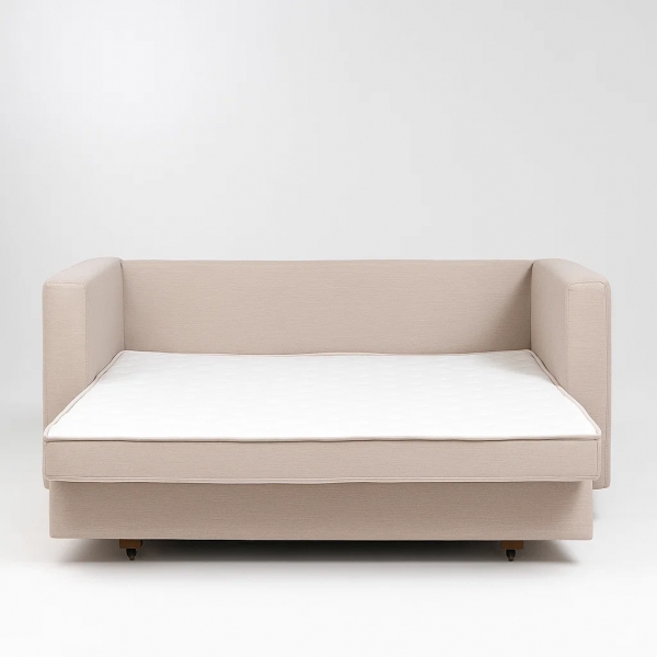 Sofá Cama Casal Morfeo 1.50m com Espuma D28 e Almofadas - Bege