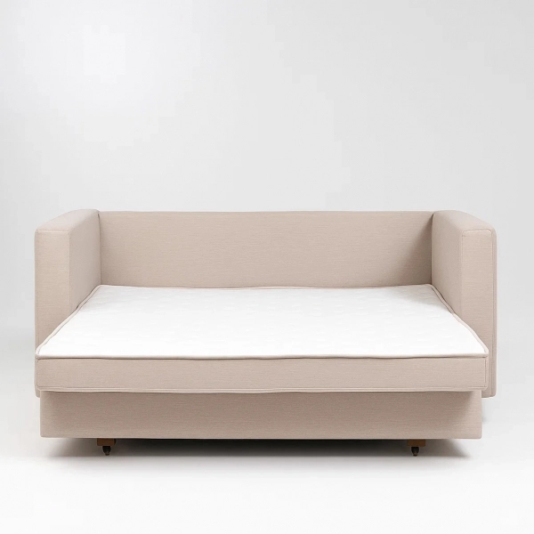 Sofá Cama Casal Morfeo 1.50m com Espuma D28 e Almofadas - Bege