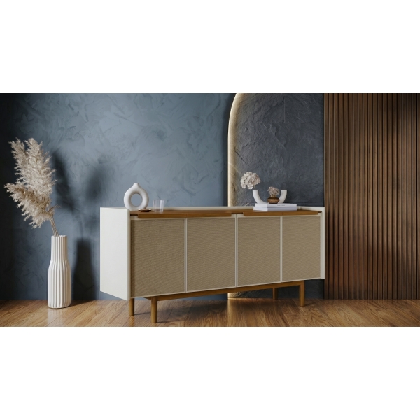 Buffet Sala Jantar MDF 1.60m Vanda Off White