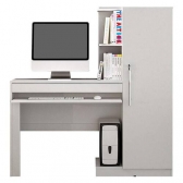 Escrivaninha Office com Armário Lateral e Chave - Branco