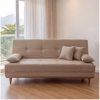 Sofá-Cama 3 Lugares Madrid Reclinável com Espuma D26