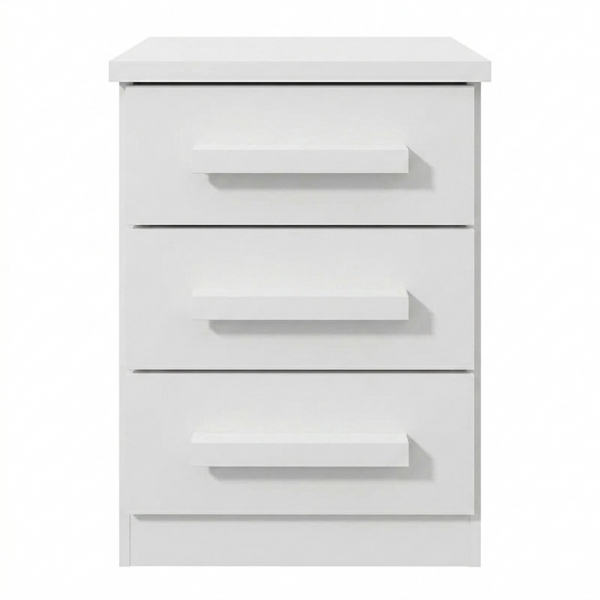 Mesa de Cabeceira 3 Gavetas Baião Branco